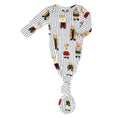Load image into Gallery viewer, Knotted Gown - Bear + Blue Stripes
