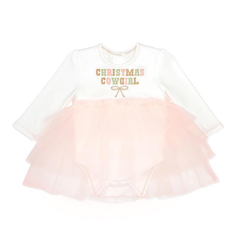 Long Sleeve Tutu Dress - Christmas Cowgirl