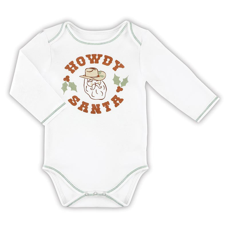 Long Sleeve Snapshirt - Howdy Santa