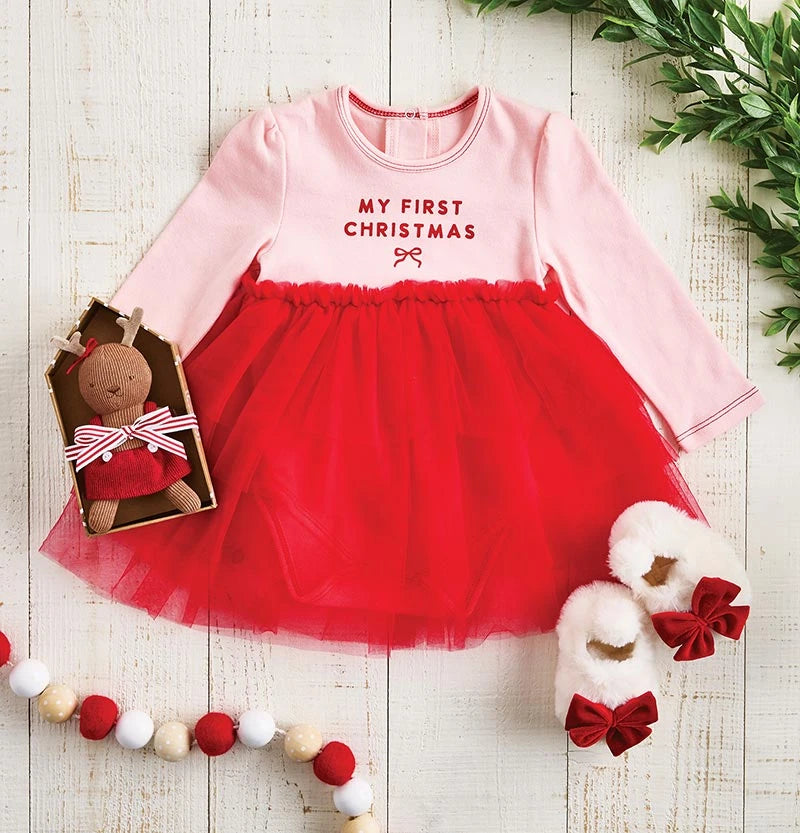 Long Sleeve Tutu Dress - My First Christmas
