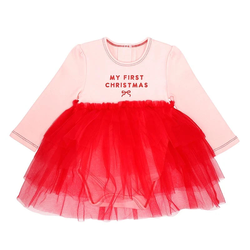Long Sleeve Tutu Dress - My First Christmas