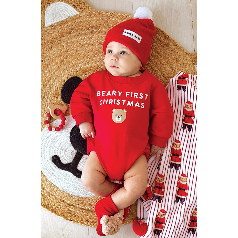 Sweatshirt Romper - Beary First Christmas