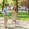 Load image into Gallery viewer, Isabel Dress in King's Way Khaki Corduroy
