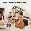 Load image into Gallery viewer, Sweet Family Gift Set: Black Dollhouse & Dollhouse Garage & Extra Dolls Set

