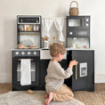 Load image into Gallery viewer, Tiny Land® Iconic Wooden Play Kitchen – Black Pretend Cooking Set for Kids
