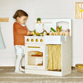 Load image into Gallery viewer, Tiny Land® Wooden Play Kitchen for Toddlers - Honey Kitchenette Pretend Cooking Set
