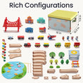 Load image into Gallery viewer, Tiny Land® 110-Piece Wooden Train Set with Folding Storage Box
