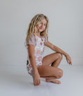 Load image into Gallery viewer, Tan Floral Shortie Leotard
