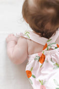 Load image into Gallery viewer, TANGERINE RUFFLE CROSS BACK ROMPER
