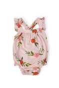 Load image into Gallery viewer, TANGERINE RUFFLE CROSS BACK ROMPER
