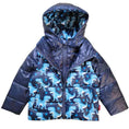 Load image into Gallery viewer, Car Seat Coat | The Road Coat Down - Navy Raptor Print
