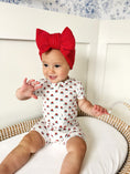 Load image into Gallery viewer, Red White & Blue Tulips Bamboo Shorty Pajamas
