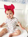 Load image into Gallery viewer, Red White & Blue Tulips Bamboo Shorty Pajamas
