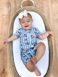 Load image into Gallery viewer, Red White & Blue Cherry Gingham Bamboo Shorty Pajamas
