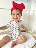 Load image into Gallery viewer, Red White & Blue Tulips Bamboo Shorty Pajamas
