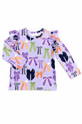 Load image into Gallery viewer, Tied with a Boo Lavender L/S Ruffle Tee
