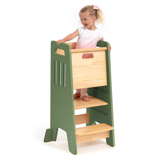 Standing Toddler Tower with Sliding Safety Door