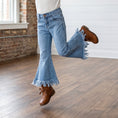 Load image into Gallery viewer, Twirl Fringe Flare Denim Jeans
