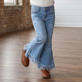 Load image into Gallery viewer, Twirl Fringe Flare Denim Jeans
