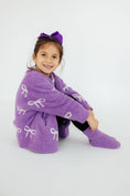 Load image into Gallery viewer, Lilac/Coconut Bow Cozy Cardigan
