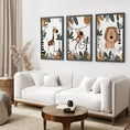 Load image into Gallery viewer, Safari Animals Wall Art Set of 3 Prints for Nursery
