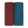 Load image into Gallery viewer, Muslin Swaddle Blanket in Wine & Neptune, 2 Pack
