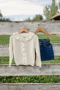 Load image into Gallery viewer, Cream Ruffle Knit Cardigan
