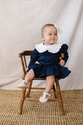 Load image into Gallery viewer, Navy Peter Pan Collar Pleated Skirt Set
