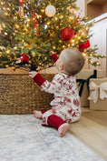 Load image into Gallery viewer, Holiday Toile Ribbed Bamboo Zipper
