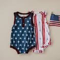 Load image into Gallery viewer, Stars & Stripes Henley Bamboo Romper
