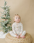 Load image into Gallery viewer, Tied with a Bow Christmas 2pc Henley Bamboo Pajamas
