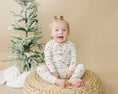 Load image into Gallery viewer, Tied with a Bow Christmas 2pc Henley Bamboo Pajamas
