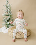 Load image into Gallery viewer, Tied with a Bow Christmas 2pc Henley Bamboo Pajamas
