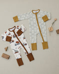 Load image into Gallery viewer, Construction Trucks Ribbed Bamboo Zipper
