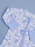 Load image into Gallery viewer, Bamboo Zip Romper | Blue Flowers

