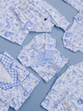 Load image into Gallery viewer, Bamboo Zip Romper | Blue Flowers
