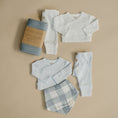 Load image into Gallery viewer, Blue Stripe Pointelle Layette Set
