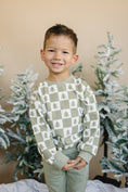Load image into Gallery viewer, Checkered Christmas Trees Crewneck Sweatshirt
