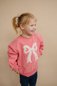 Load image into Gallery viewer, Applique Floral Bow Crewneck Sweatshirt
