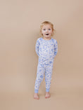 Load image into Gallery viewer, Bamboo Two Piece Set | Blue Flowers
