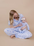 Load image into Gallery viewer, Bamboo Zip Romper | Blue Flowers
