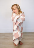 Load image into Gallery viewer, Pink Checkered Plush Blanket
