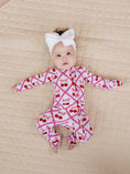 Load image into Gallery viewer, Bamboo Zip Romper | Cherry Bow
