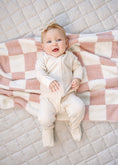 Load image into Gallery viewer, Pink Checkered Plush Blanket

