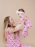 Load image into Gallery viewer, Bamboo Zip Romper | Cherry Bow
