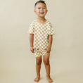 Load image into Gallery viewer, Golden Coast Check 2pc Bamboo Lounge Set
