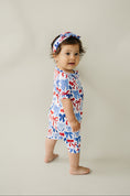 Load image into Gallery viewer, Bamboo Shorty Romper  | Red-White & Bows
