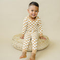 Load image into Gallery viewer, Golden Coast Check 2pc Bamboo Pajamas
