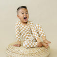 Load image into Gallery viewer, Golden Coast Check 2pc Bamboo Pajamas
