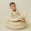 Load image into Gallery viewer, Golden Coast Check 2pc Bamboo Pajamas
